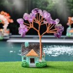 Seven Chakra Authentic Stones Baby Tree House with Copper Wire 25 pcs of Chips (Amethyst Citrine Clear Quartz  Fluorite Garnet Green Aventurine Lapis Lazule Red Carnelian Rose Quartz  Turquoise)