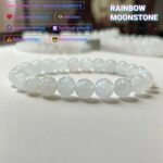 White Moonstone Plane Beads Stretchable Bracelets Certified 8mm 10mm sizes for Men Women Unisex for Bulk Quantity Business Natural and Authentic Stones