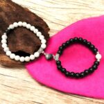 Howlite and Black Obsidian Certified Stone Stretchable Couple Bracelets for Men Women Unisex Authentic and Natural Stones - Image 3
