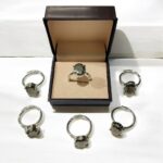 Pyrite Ruby Amethyst Citrine Faceted and Oval Shape Adjustable Stylish Finger Rings for Men Women Unisex