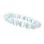 Moroccan Selenite Stone Plane Beads Stretchable Bracelets Certified 8mm 10mm sizes for Men Women Unisex for Bulk Quantity Business Natural and Authentic Stones - Image 2