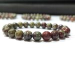 Dragon Blood Stone Plane Beads Stretchable Bracelets Certified 8mm 10mm sizes for Men Women Unisex for Bulk Quantity Business Natural and Authentic Stones