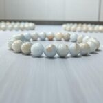Angelite Stone Plane Beads Stretchable Bracelets Certified 8mm 10mm sizes for Men Women Unisex for Bulk Quantity Business Natural and Authentic Stones