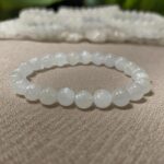 White Moonstone Plane Beads Stretchable Bracelets Certified 8mm 10mm sizes for Men Women Unisex for Bulk Quantity Business Natural and Authentic Stones - Image 2