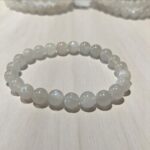 White Moonstone Plane Beads Stretchable Bracelets Certified 8mm 10mm sizes for Men Women Unisex for Bulk Quantity Business Natural and Authentic Stones - Image 3