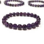 Amethyst Stone Star Quality Plane Beads Stretchable Bracelets Certified 4mm 6mm 8mm 10mm sizes for Men Women Unisex for Bulk Quantity Business Natural and Authentic Stones - Image 3