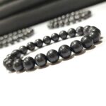 Shungite Stone Star Quality Plane Beads Stretchable Bracelets Certified 4mm 6mm 8mm 10mm sizes for Men Women Unisex for Bulk Quantity Business Natural and Authentic Stones - Image 2
