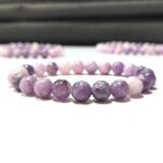 Lepidolite Stone Star Quality Plane Beads Stretchable Bracelets Certified 4mm 6mm 8mm 10mm sizes for Men Women Unisex for Bulk Quantity Business Natural and Authentic Stones