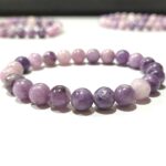 Lepidolite Stone Star Quality Plane Beads Stretchable Bracelets Certified 4mm 6mm 8mm 10mm sizes for Men Women Unisex for Bulk Quantity Business Natural and Authentic Stones - Image 3
