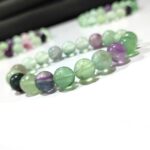 Multi Fluorite Stone Plane Beads Stretchable Bracelets Certified 8mm 10mm sizes for Men Women Unisex for Bulk Quantity Business Natural and Authentic Stones — Elementor - Image 2