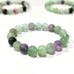 Multi Fluorite Stone Plane Beads Stretchable Bracelets Certified 8mm 10mm sizes for Men Women Unisex for Bulk Quantity Business Natural and Authentic Stones — Elementor - Image 3