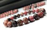 Rhodonite Stone Plane Beads Stretchable Bracelets Certified 8mm 10mm sizes for Men Women Unisex for Bulk Quantity Business Natural and Authentic Stones - Image 2