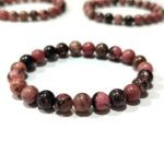 Rhodonite Stone Plane Beads Stretchable Bracelets Certified 8mm 10mm sizes for Men Women Unisex for Bulk Quantity Business Natural and Authentic Stones - Image 3