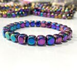 Titanium Hematite Square Cube Shape 8mm Bracelets for Men Women Unisex - Image 4