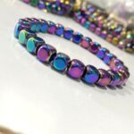Titanium Hematite Square Cube Shape 8mm Bracelets for Men Women Unisex - Image 3