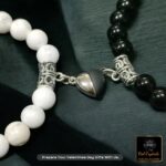 Howlite and Black Obsidian Certified Stone Stretchable Couple Bracelets for Men Women Unisex Authentic and Natural Stones