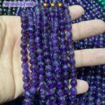 Natural Amethyst Regular Quality Stone 4mm 6mm 8mm 10mm Plane Beads Strings Lines Wholesale Bulk Supply Direct From Factory