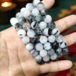 Black Rutilated Quartz Stone Star Quality Plane Beads Stretchable Bracelets Certified 4mm 6mm 8mm 10mm sizes for Men Women Unisex for Bulk Quantity Business Natural and Authentic Stones - Image 4