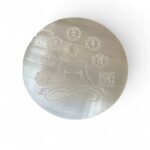 Moroccan Selenite Shree Yantra Sign Zodiac Sign OM Sign Seven Chakra Sign Prosperity Buddha Flower of life Dodecahedron Charging Plates Slices 3 inch Certified Pure Crystals - Image 8