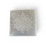 Moroccan Selenite Shree Yantra Sign Zodiac Sign OM Sign Seven Chakra Sign Prosperity Buddha Flower of life Dodecahedron Charging Plates Slices 3 inch Certified Pure Crystals - Image 15