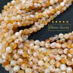 Brazilian Citrine Quartz Stone Star Quality 4mm 6mm 8mm 10mm Plane Beads Strings Lines Wholesale Bulk Supply Direct From Factory