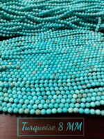 Natural Turquoise From Mongol Stone AAA Quality 8mm Plane Beads Strings Natural Gemstones Factory Price