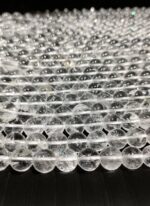 Natural Clear Quartz Stone 8mm 10mm Plane Beads Strings Lines Wholesale Bulk Supply Direct From Factory