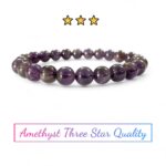 Amethyst Stone Regular Quality Plane Beads Stretchable Bracelets Certified 4mm 6mm 8mm 10mm sizes for Men Women Unisex Natural and Authentic Stones