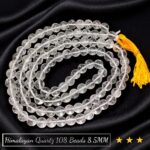 Natural Clear Quartz From Himalaya Stone Regular Quality 7.5mm 8.5mm 108 Plane Beads Jap Mala For Wholesale
