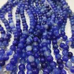 Natural Blue Agate Stone 8mm 14mm Plane Beads Strings Wholesale Bulk Supply Factory Price