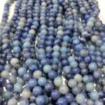Natural Blue Aventurine Stone Star Quality 8mm 10mm Plane Beads Strings Energy Healing Crystals