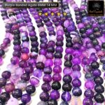 Natural Purple Banded Agate Star Quality 8mm 14mm Plane Beads Strings Wholesale Bulk Supply Factory Price