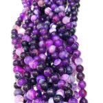 Natural Purple Banded Agate Star Quality 8mm 14mm Plane Beads Strings Wholesale Bulk Supply Factory Price - Image 3