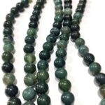 Natural Moss Agate Stone Star Quality 8mm 10mm Plane Beads Strings Energy Healing Crystals