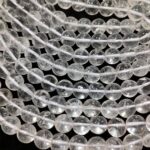 Natural Clear Quartz From Himalaya Stone Made in Gujarat Khambhat Regular Quality 7.5mm 8.5mm 50 Plane Beads Strings For Wholesale