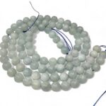Natural Aquamarine Stone Star Quality 8mm Plane Beads Strings Wholesale Supply - Image 2