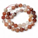 Natural Lithium (Red Iron) Quartz Stone Star Quality 8mm 10mm Plane Beads Strings Wholesale Bulk Supply - Image 3