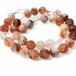 Natural Lithium (Red Iron) Quartz Stone Star Quality 8mm 10mm Plane Beads Strings Wholesale Bulk Supply - Image 2