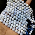 Natural Blue Lace Agate Stone Star Quality 8mm 10mm Plane Beads Strings Energy Healing Crystals - Image 3