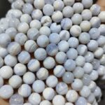 Natural Blue Lace Agate Stone Star Quality 8mm 10mm Plane Beads Strings Energy Healing Crystals - Image 2