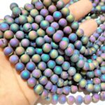 Titanium Pyrite Druzy Peacock Agate Stone Star Quality 8mm Plane Beads Strings Lines Wholesale - Image 3