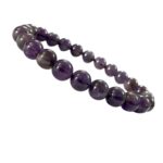 Amethyst Stone Regular Quality Plane Beads Stretchable Bracelets Certified 4mm 6mm 8mm 10mm sizes for Men Women Unisex Natural and Authentic Stones - Image 2