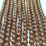 Natural Copper Hematite Stone Star Quality 8mm 10mm Plane Beads Strings Energy Healing Crystals