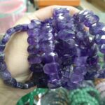 Amethyst Faceted Flat Style Stretchable Bracelets Certified Natural and Authentic Stones