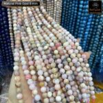 Natural Pink Opal Stone Star Quality 8mm Plane Beads Strings Energy Healing Crystals