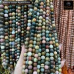 Natural Indian Agate Stone Star Quality 8mm Plane Beads Strings Energy Healing Crystals