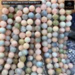 Natural Morganite Stone Star Quality 8mm 10mm Plane Beads Strings Energy Healing Crystals