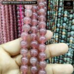 Natural Strawberry Quartz Stone 8mm Plane Beads Strings Energy Healing Crystals