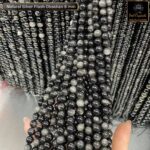 Natural Silver Obsidian Stone Star Quality 4mm 6mm 8mm 10mm Plane Beads Strings Lines Wholesale Bulk Supply Direct From Factory