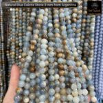 Natural Blue Calcite Stone Star Quality 8mm Plane Beads Strings Wholesale Supply Factory Price